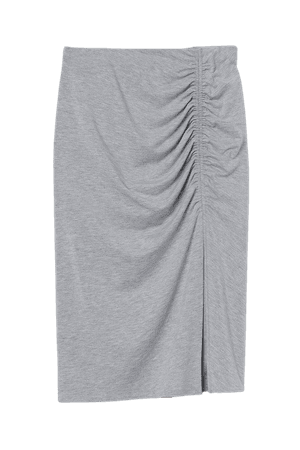 Gathered Jersey Skirt - Gray