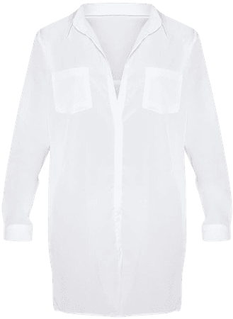 Effy White Shirt Dress | Dresses | PrettyLittleThing USA