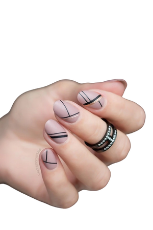 striped manicure nails