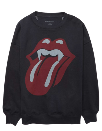 AE Oversized Halloween Rolling Stones Graphic Sweatshirt