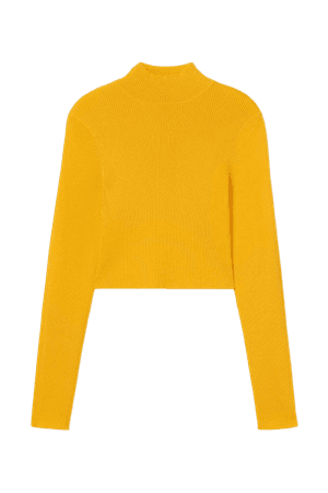 Knit Crop Top - Yellow - Ladies | H&M US