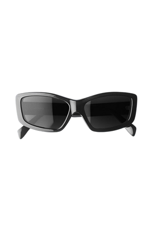 Rectangular Semi-wide Sunglasses - Black - Weekday WW