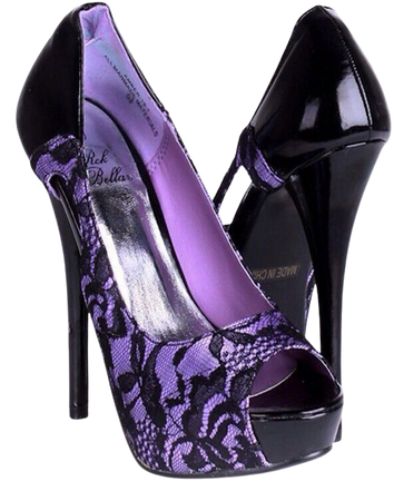 Black & Purple Lace Heels