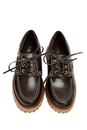 SHOES WITH LACES - Brown | ZARA United States
