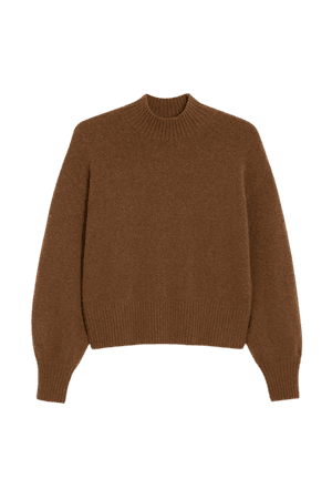 Knitted turtleneck sweater - Brown - Jumpers - Monki GB