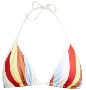 The Amber Striped Triangle Bikini Top - Womens - Red White