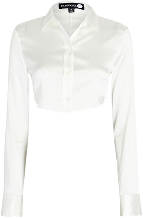 BACKGROUNDE NYC Uma Cropped Shirt In White | INTERMIX®