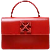 red and white off white bag