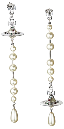 vivienne westwood dangly pearl earrings