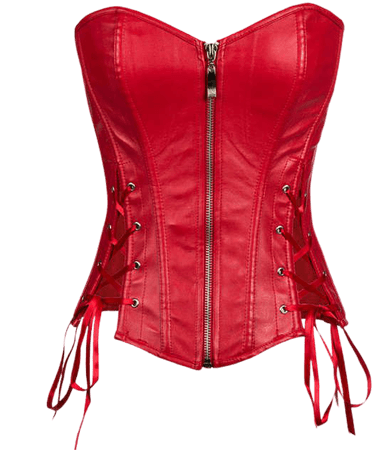 Online Shop Red Leather Front Zipper Side Lace Up Corset Bustier Top Steampunk Clothing Gothic Korsett For Women Sexy Burlesque Costumes | Aliexpress Mobile