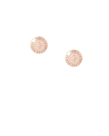 Enamel button stud earrings - Baby Pink | Jewellery | Ted Baker UK