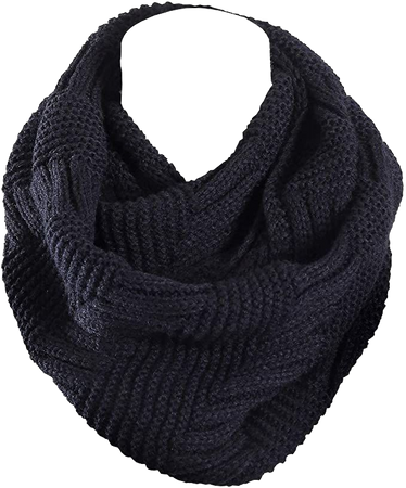 Marte&Joven Black Infinity Scarf for Women Fashion Knitted Winter Loop Scarves Thick Warm, 1 at Amazon Women’s Clothing store