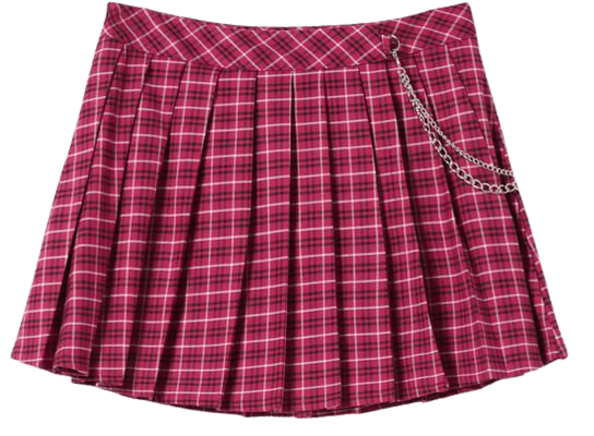 Box pleat mini skirt with chain - New - Woman | Bershka