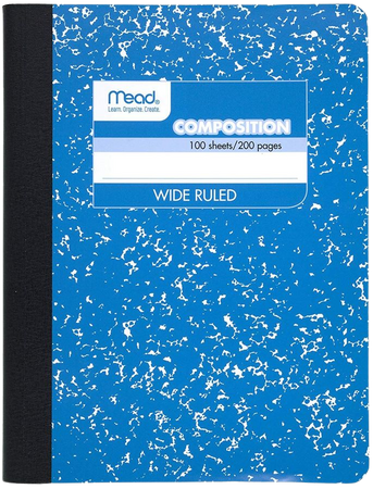 Amazon.com : Mead Composition Book, Wide Ruled Comp Book, Writing Journal Notebook with Lined Paper, Home School Supplies for College Students & K-12, 9-3/4" x 7-1/2", Fashion, Assorted Colors, 12 Pack (73389) : Composition Notebooks : Office Products