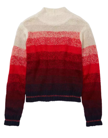 AE Ombre Stripe Mock Neck Sweater