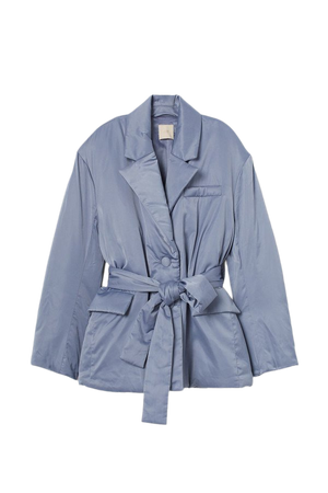 Padded Blazer-style Jacket - Blue