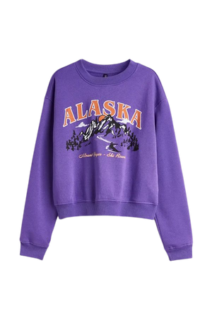 Printed Sweatshirt - Purple/Alaska - Ladies | H&M US