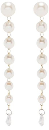 Mizuki 14kt Yellow Gold Sea Of Beauty Pearl And Diamond Earrings - Farfetch