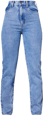 Recycled Light Blue Wash Basic Straight Leg Jeans | PrettyLittleThing USA