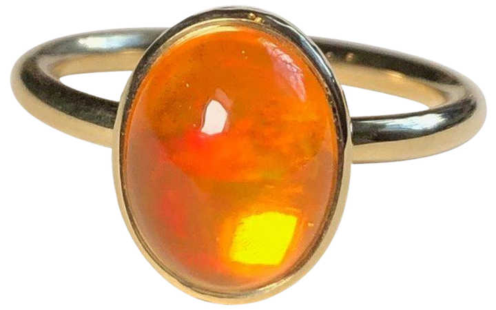 Fire Opal 18 Karat Gold Engagement Ring For Sale at 1stdibs