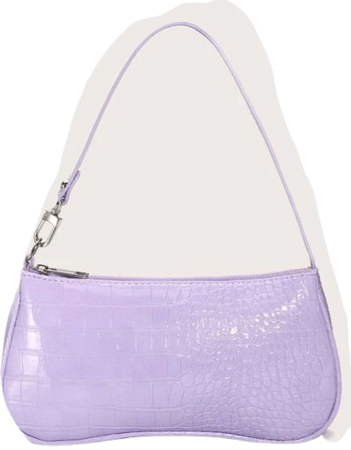 pastel purple crocodile print baguette bag