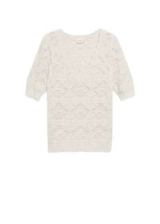 Oversize crochet sweater - Women | Mango USA