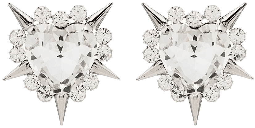 Alessandra Rich Spike Heart Earrings - Farfetch