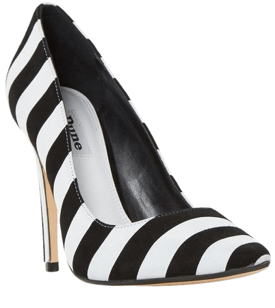 Black & White Striped Heels