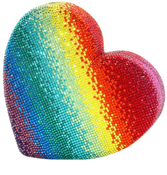 Judith Leiber Rainbow Heart Crystal Clutch In Multi | ModeSens