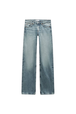 TRF LOW RISE STRAIGHT CUT JEANS - Blue | ZARA United States