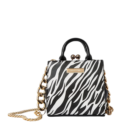 Black zebra print mini lady handbag | River Island