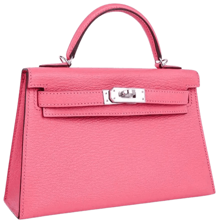 Hermes Kelly 20 Bag Mini Sellier Rose Lipstick Chevre Leather
