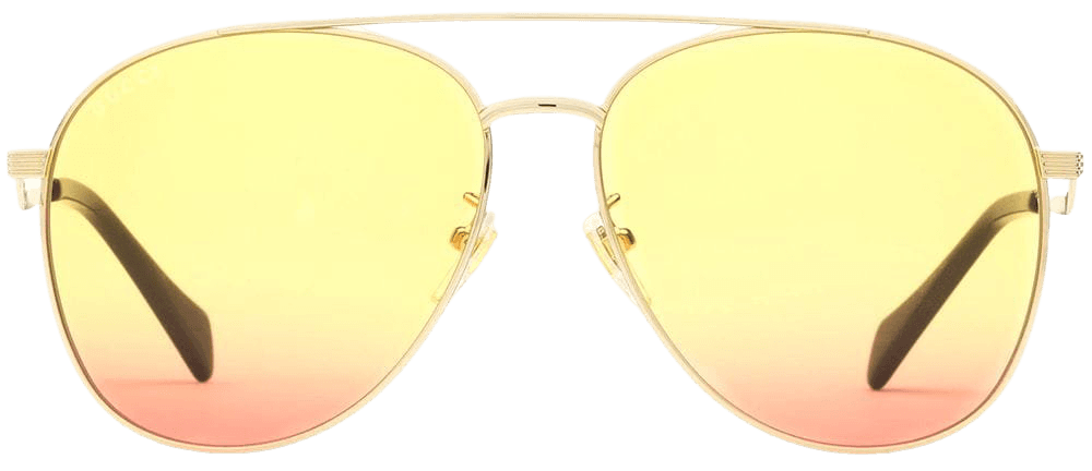 Shop gold & gold Gucci Eyewear tinted aviator-frame sunglasses with Express Delivery - Farfetch