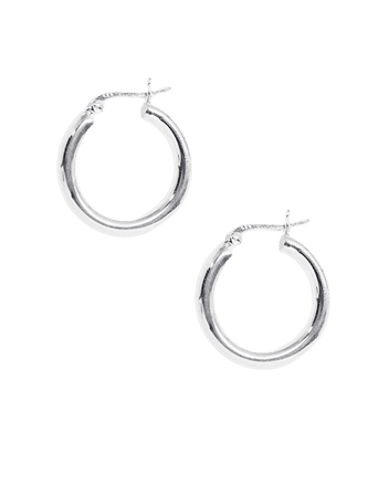 ASOS DESIGN sterling silver tube hoop earrings in 25mm | ASOS