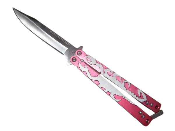 pink butterfly knife