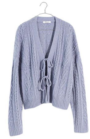 Cable Tie-Front Cardigan Sweater