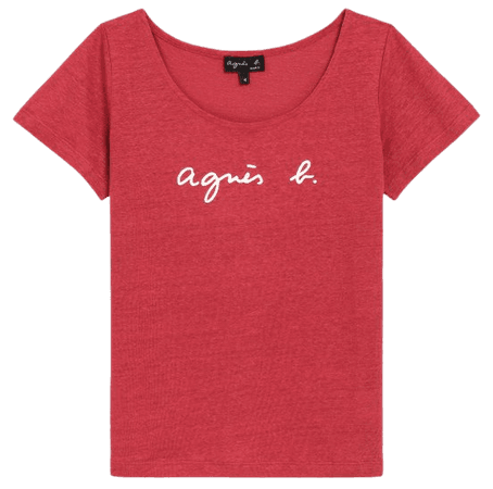 poppy red linen "agnès b." Tasmanie t-shirt