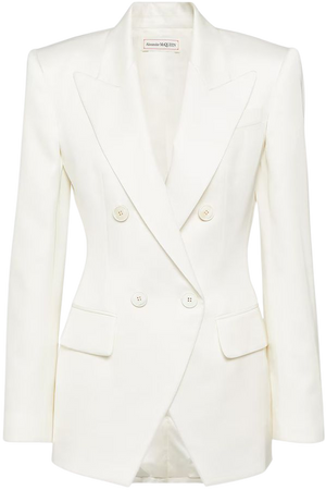 Double-breasted blazer in white - Alexander Mc Queen | Mytheresa