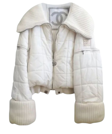 white Chanel coat