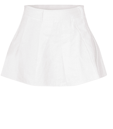 White Twill Micro Mini Skater Skirt | PrettyLittleThing USA