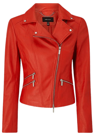 Leather Signature Biker Jacket | Karen Millen