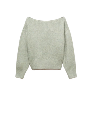 Boat-neck knitted sweater - Women | Mango USA
