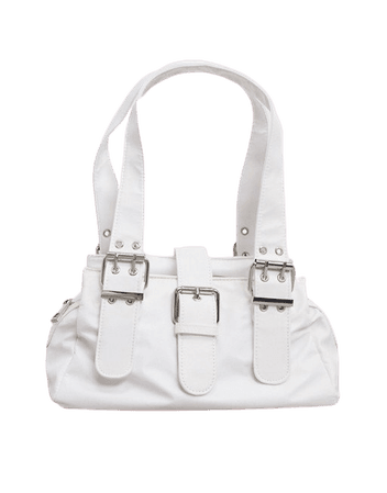 ASOS DESIGN white utility shoulder bag with buckles | ASOS