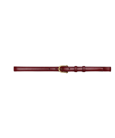 Elegant belt with rounded buckle in Smooth Calfskin - Burgundy | CELINE