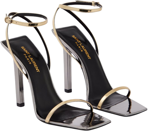 Pam metallic leather sandals in gold - Saint Laurent | Mytheresa