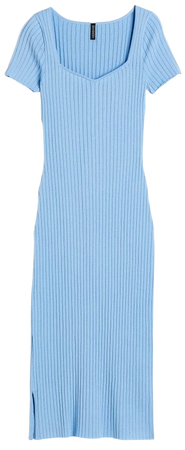 Rib-knit Bodycon Dress - Light blue - Ladies | H&M US