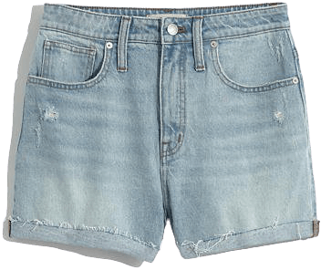 Curvy High-Rise Denim Shorts in Cantrell Wash: TENCEL™ Lyocell Edition