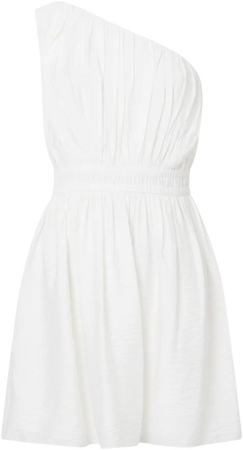 Faron Drape One Shoulder Mini Dress Linen White | French Connection US