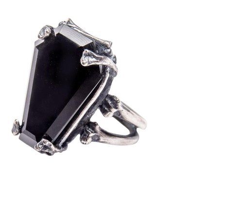 Easeful Death. Large Onyx Coffin Ring. – Blood Milk Jewels