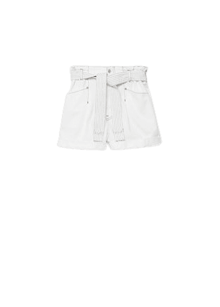 Paperbag denim shorts - Women | Mango USA